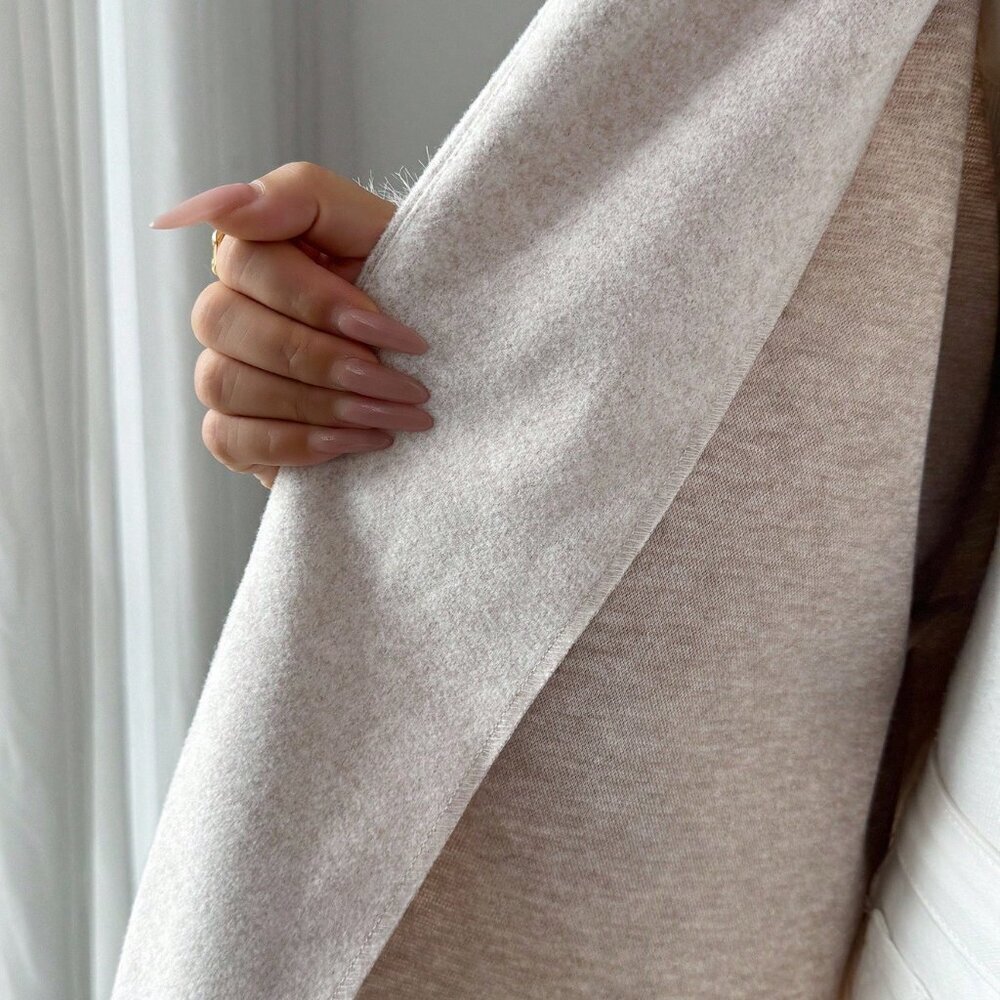 Apricot Elegant Women's Waist Cape with Faux Fur Collar - Picture 8 of 8